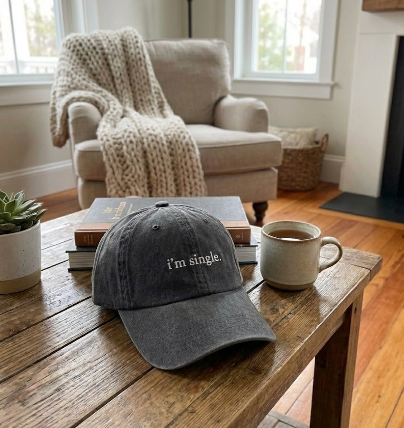 I'm Single Embroidered Dad Hat