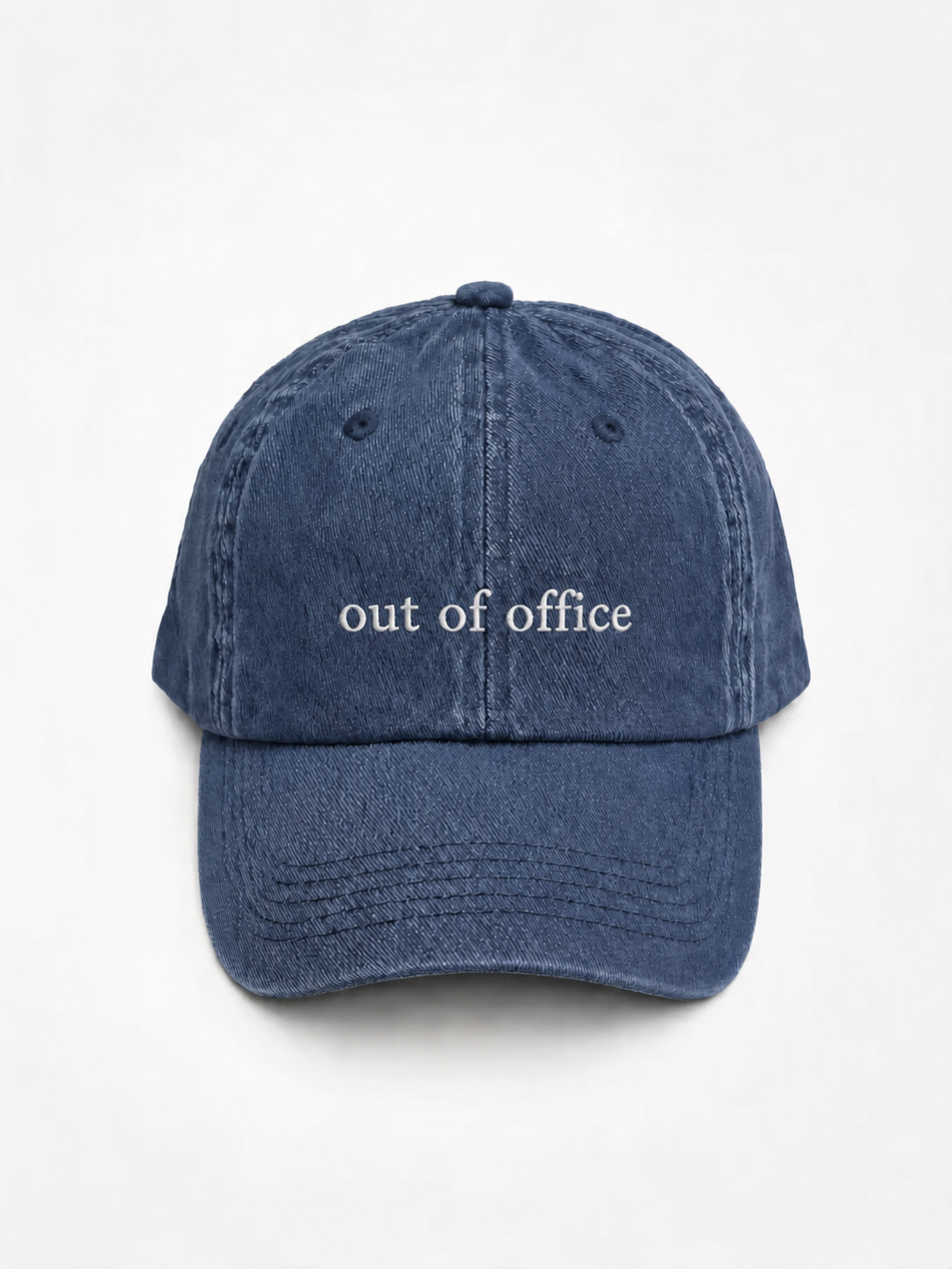 out of office blue cap